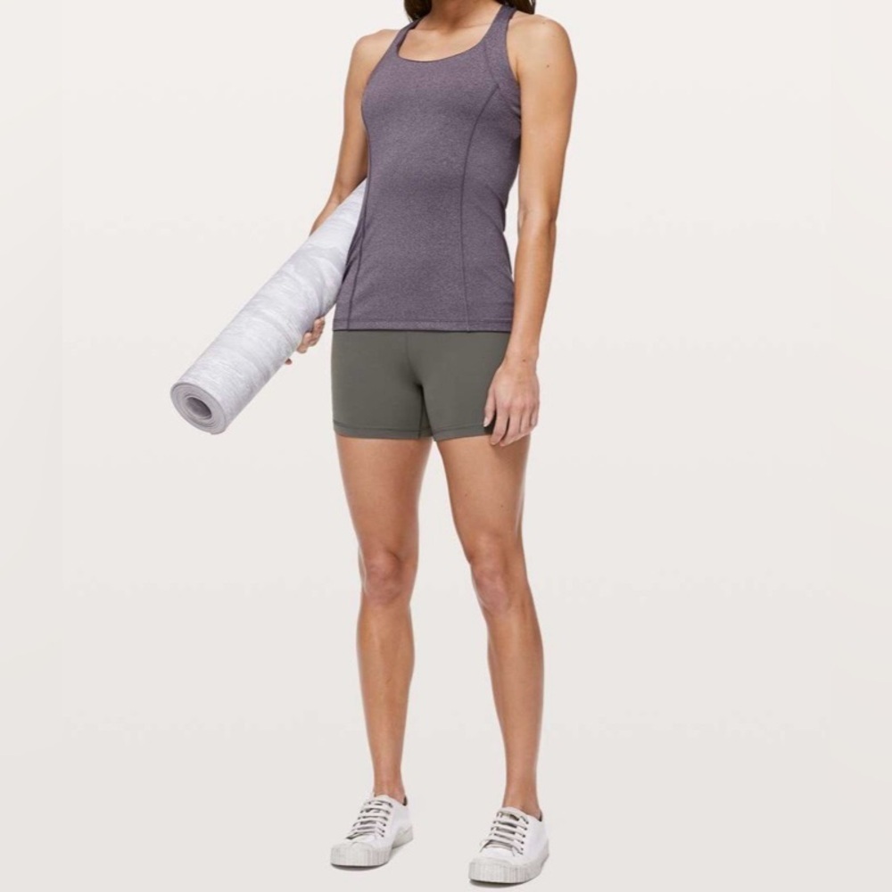 Lululemon Cross It Off Tank Top Heathered Graphite Purple Size 4